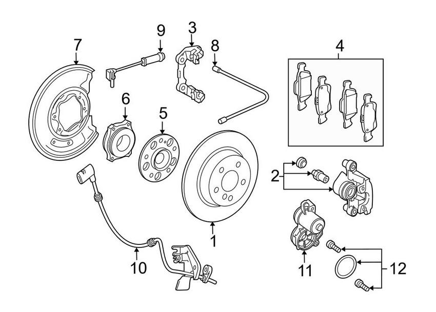 Mercedes Disc Brake Caliper - Rear Passenger Right 2534230281